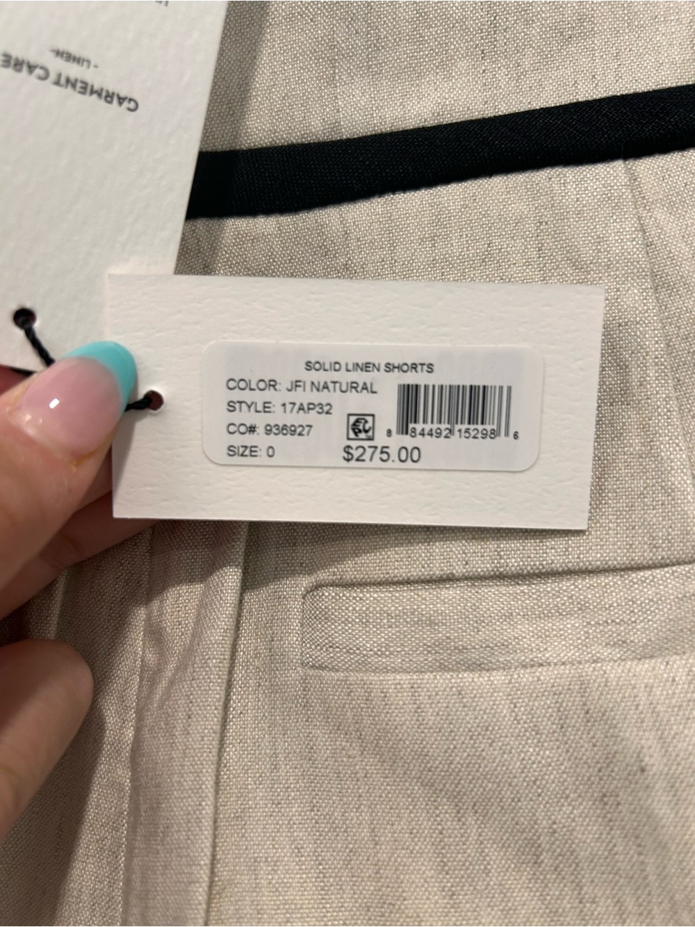 Milly solid linen short - Picture 4 of 5